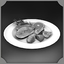 Roasted christmas ham with garlic potatoes