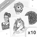 Color 10 medium pictures. achievement