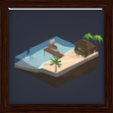 Cat Slide Tiles Cross the beach Achievement